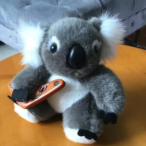 Aussie KOALA BEAR  plush holding a boomerang Sidney Australia 5''